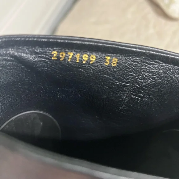 Gucci Studded Heel Knee High Boots Black Leather Womens EU 38 US 7.5 - Picture 6 of 7